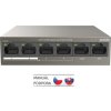 Tenda TEF1106P-4-63W PoE AT switch 4x PoE 802.3af/at, 6x 100Mb/s, PoE celkem 63W, fanless, PoE+