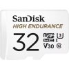 SanDisk High Endurance microSDHC 32GB 100MB/s UHS-I U3 Class 10 + Adaptér