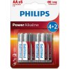 PHILIPS LR6P6BP/10 AA Power Alkaline baterie (6ks)