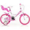 Dino bikes 164RN Bílá, růžový potisk 16" dívčí kolo