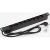 19 rozvodny panel 8x230v 1u cz 2m kabel cern ien224438