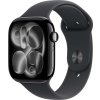 apple watch series 11 gps cellular 46mm jet black aluminium case with black sport band s m ien562952