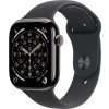 apple watch series 11 gps cellular 46mm slate titanium case with black sport band m l ien563035