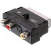 Adapter SCART-3x cinch + S-video s přepínačem IN/OUT