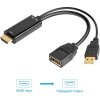 premiumcord adapter hdmi to displayport male female s napajenim z usb image1 big ies87220538