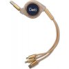 Kabel Geti GCU 05 USB 3v1 zlatý samonavíjecí