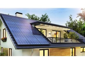 two story home with solar panels slider