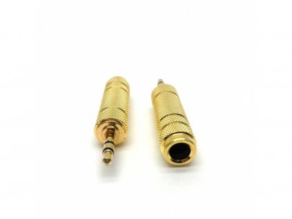 9563 mllse 2pcs lot gold 3 5mm male to 6 5mm female adapter jack stereo audio adapter 1