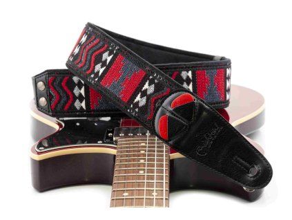 vegan guitar strap azteca black (6) 1691157890