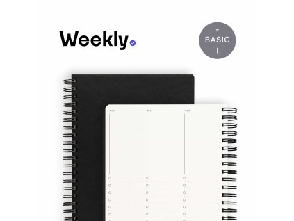 Worki Notebooks Weekly Basic 1 nedatovany diar pracovni nastroj horizontalni kalendarium a poznamky titulni 1