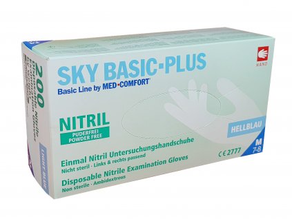 Sky Basic-Plus Nitrilové vyšetřovací rukavice bez pudru, nesterilní (200 ks/bal)