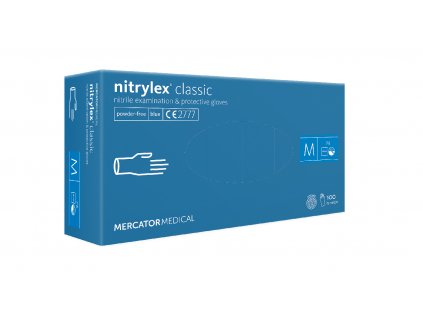 Nitrylex classic textured vyšetřovací rukavice bez pudru, modré, nesterilní, různé velikosti (100 ks/bal)