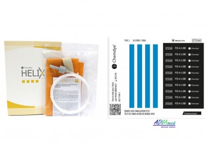 Denní test průniku páry pro malé parní sterilizátory, CHEMDYE® HELIX-PCD s 3.5BD, tělísko Helix + 250 ks