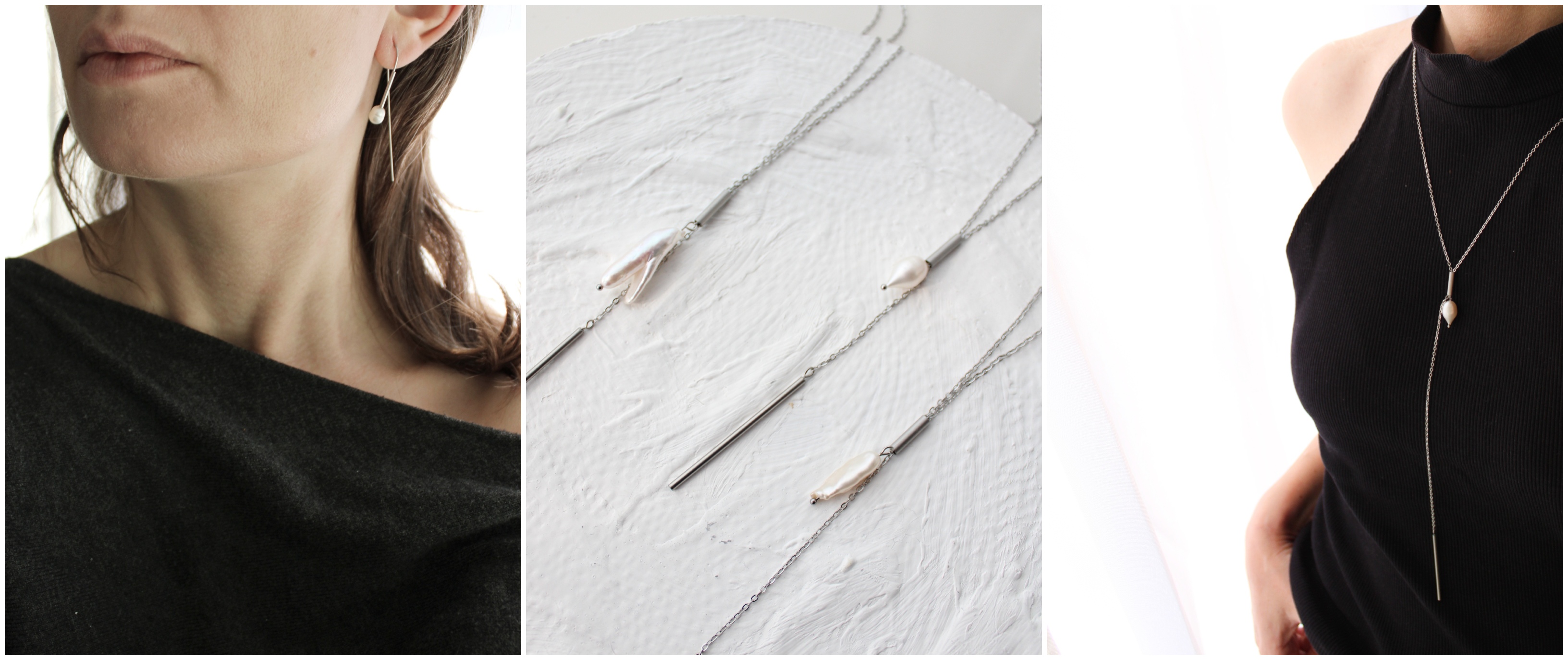 minimalistické šperky z říčních perel