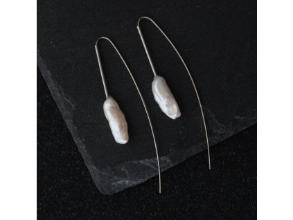 náušnice perly linky III dlouhé