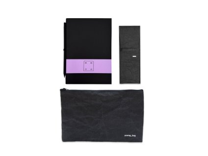 Set s kapsou pruhy lavender