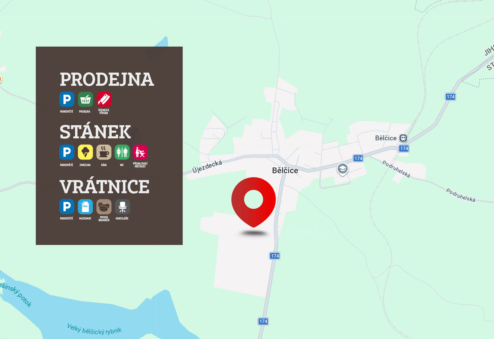 Mapa ZD Bělčice