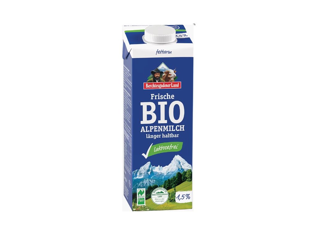 mléko čerstvé alpské bio polotučné bez laktózy
