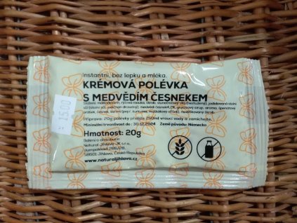 krémová polévka bez lepku s medvědím česnekem