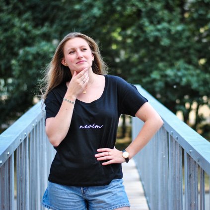 Dámské triko NEVÍM (Barva Černá, Velikost XS)