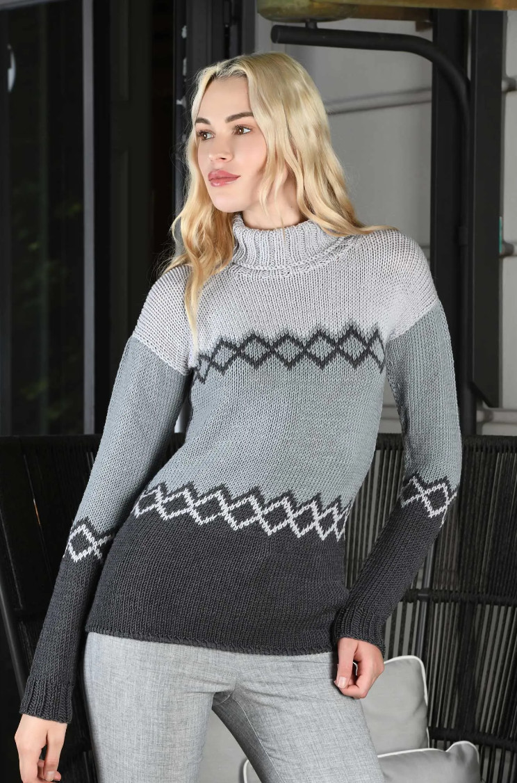 Pulóver s geometrickým Fair isle vzorom