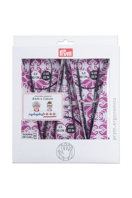 PRYM set ergonomických kruhových ihlíc - karbónová edícia