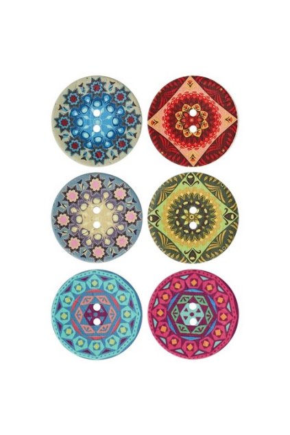Kokosový gombík multicolor - veľká mandala