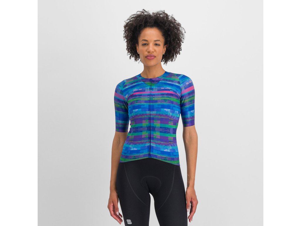 Sportful GLITCH BOMBER dámsky dres multicolor blue (Veľkosť XS)