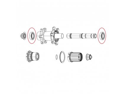 Ložiská pre náboj COGNITION DISC BRAKE NSW (predný alebo zadný), 1 pár