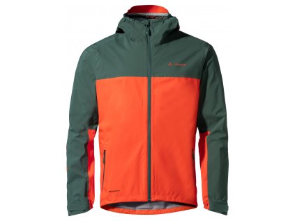 Vaude cyklistická bunda Moab Rain Jacket, zeleno-oranžová