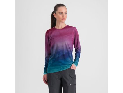 Sportful FLOW GIARA dámske tričko s dlhým rukávom berry blue pink (Veľkosť S)