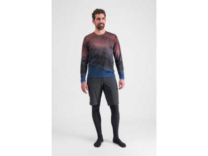 Sportful FLOW GIARA tričko s dlhým rukávom berry blue/cayenna red (Veľkosť M)