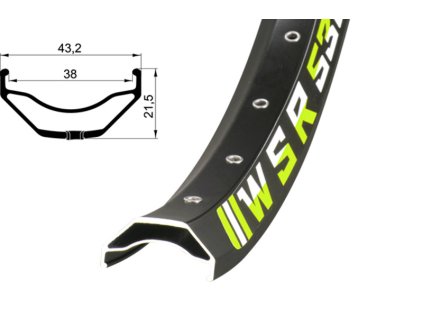 Remerx ráfik WSR 538 (27.5") 584x38 BA + nit, 32 dier