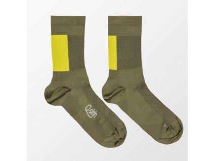 Sportful Snap ponožky, kaki/žlté