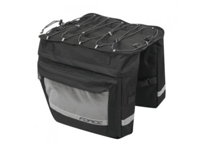 FORCE taška DOUBLE dvojitá zadná, čierna, 2x18 l