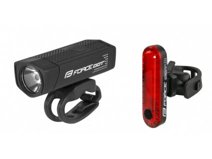 FORCE DOT USB svetlá na bicykel, sada predné + zadné