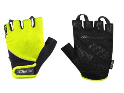 FORCE rukavice GEL 17, fluo-čierne