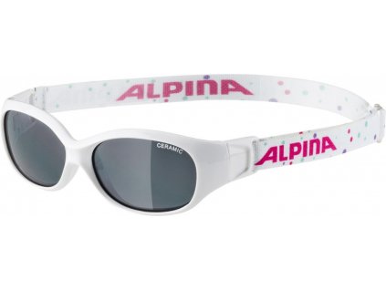 ALPINA Detské okuliare SPORT FLEXXY KIDS biele s bodkami