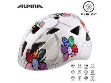 ALPINA Cyklistická prilba Ximo Flash biela-kvietky
