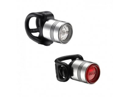 LEZYNE Set svetiel LED FEMTO DRIVE strieborné