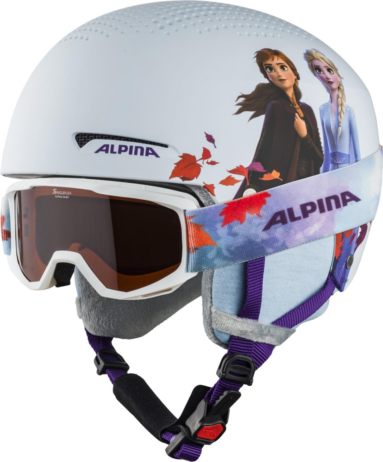 ALPINA Detská lyžiarska prilba ZUPO DISNEY Frozen II set s okuliarmi Varianta: Veľkosť M (51-55)