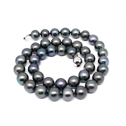 Perlový náhrdelník černé kultivované perly 40cm 9-9,5mm
