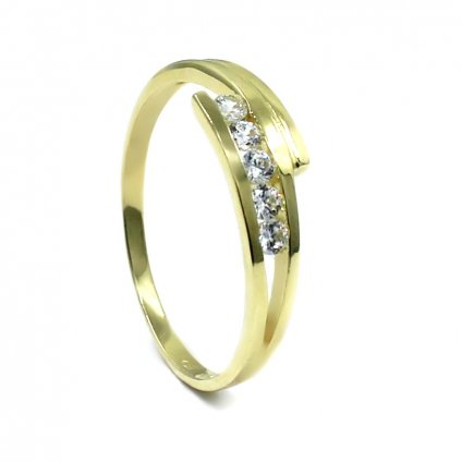 Zlatý prsten se zirkony 1293