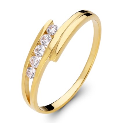 Zlatý prsten se zirkony 1293