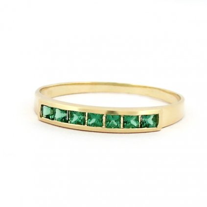 Zlatý prsten se zelenými kameny