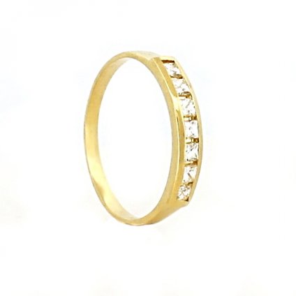 Zlatý prsten vodorovná linie zirkonů