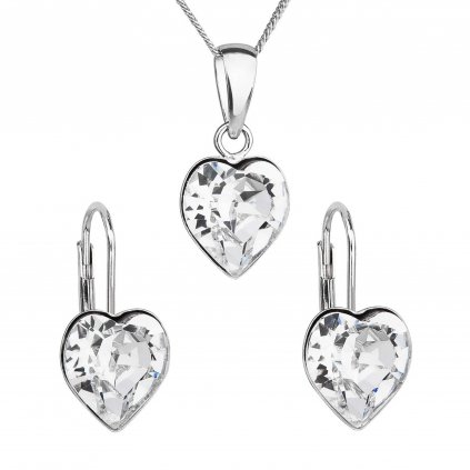 Sada šperků s krystaly Swarovski srdce 39141.1