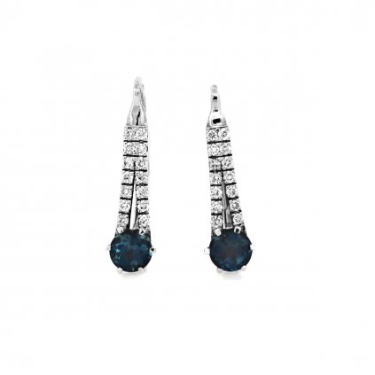 Diamantové náušnice s Blue Topazem N7