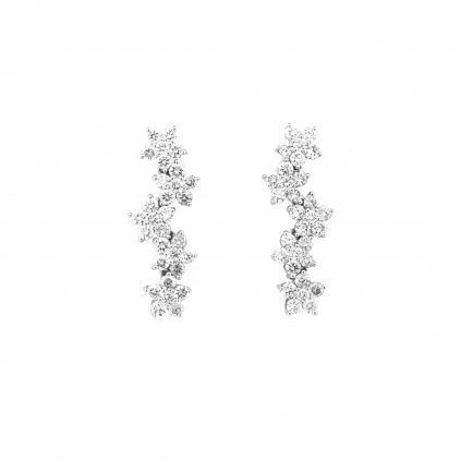 Luxusní diamantové náušnice květy 0,97ct