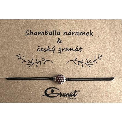 Český granát stříbrný náramek Shamballa 003